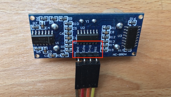 Ultrasound sensor with pin labels
